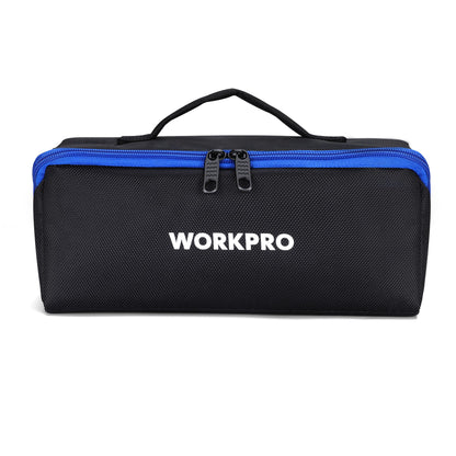 WORKPRO 10" Wide Mouth Utility Tool Bag with Zipper, Heavy Duty Tool Storage Bag, Multipurpose Zipper Tool Pouch Tote Bag for Organizer 3-pack