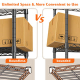 REIBII 6-tire Wire Shelving Rack,Storage Shelves Metal Shelves for Storage Load 1000 LBS,Heavy Duty Shelving Unit with Wire Shelf Adjustable Pantry REIBII