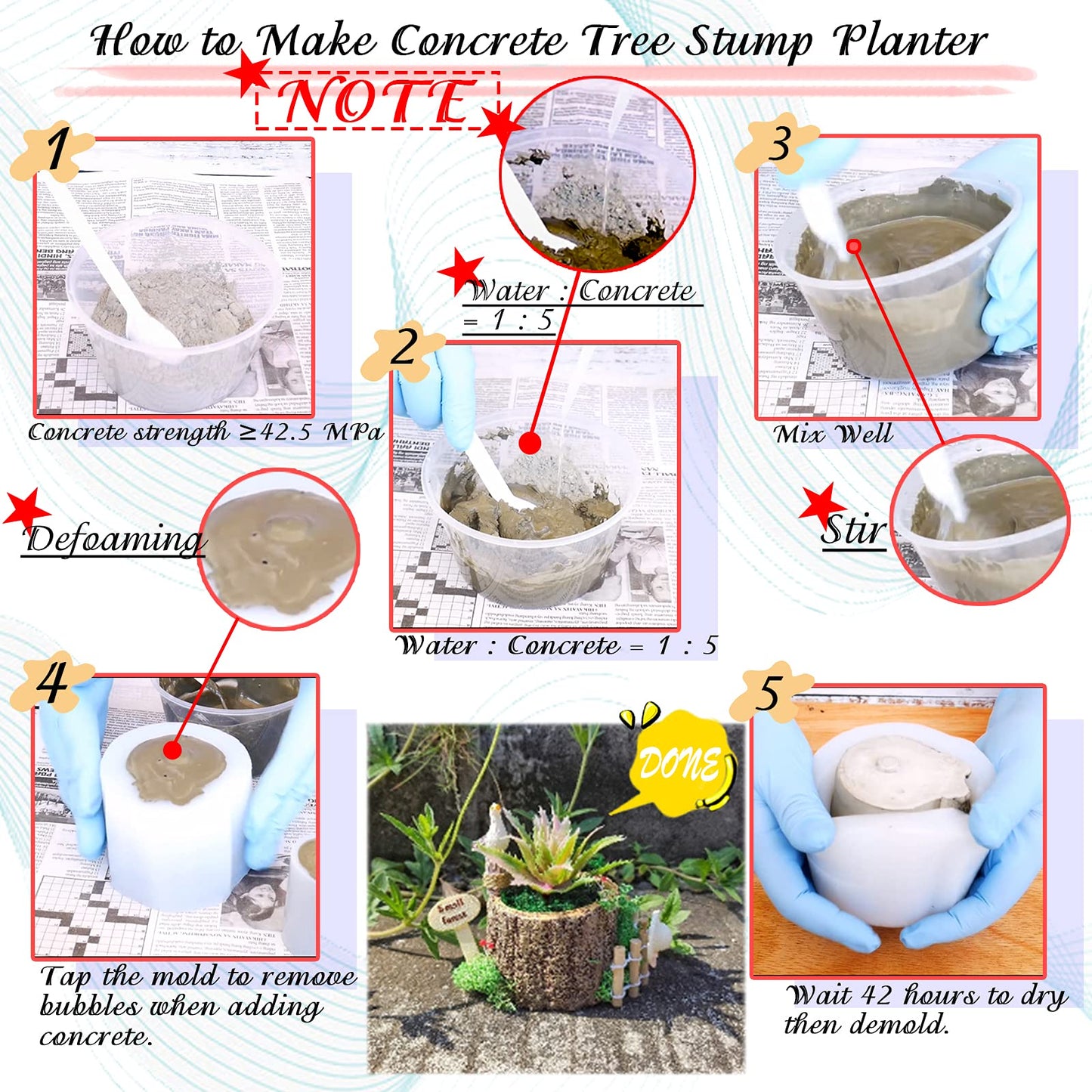 FUNSHOWCASE Small Tree Stump Flower Pot Silicone Mold for Epoxy Resin Concrete Clay Succulent Planter Ashtray Candle Holder 2.8x2inch - WoodArtSupply