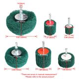 6PCS Non Woven Abrasive Buffing Polishing Wheel Drill Attachment Set,Scouring Pads Power Scrubber Cleaning Kit (Green) Hiqalty