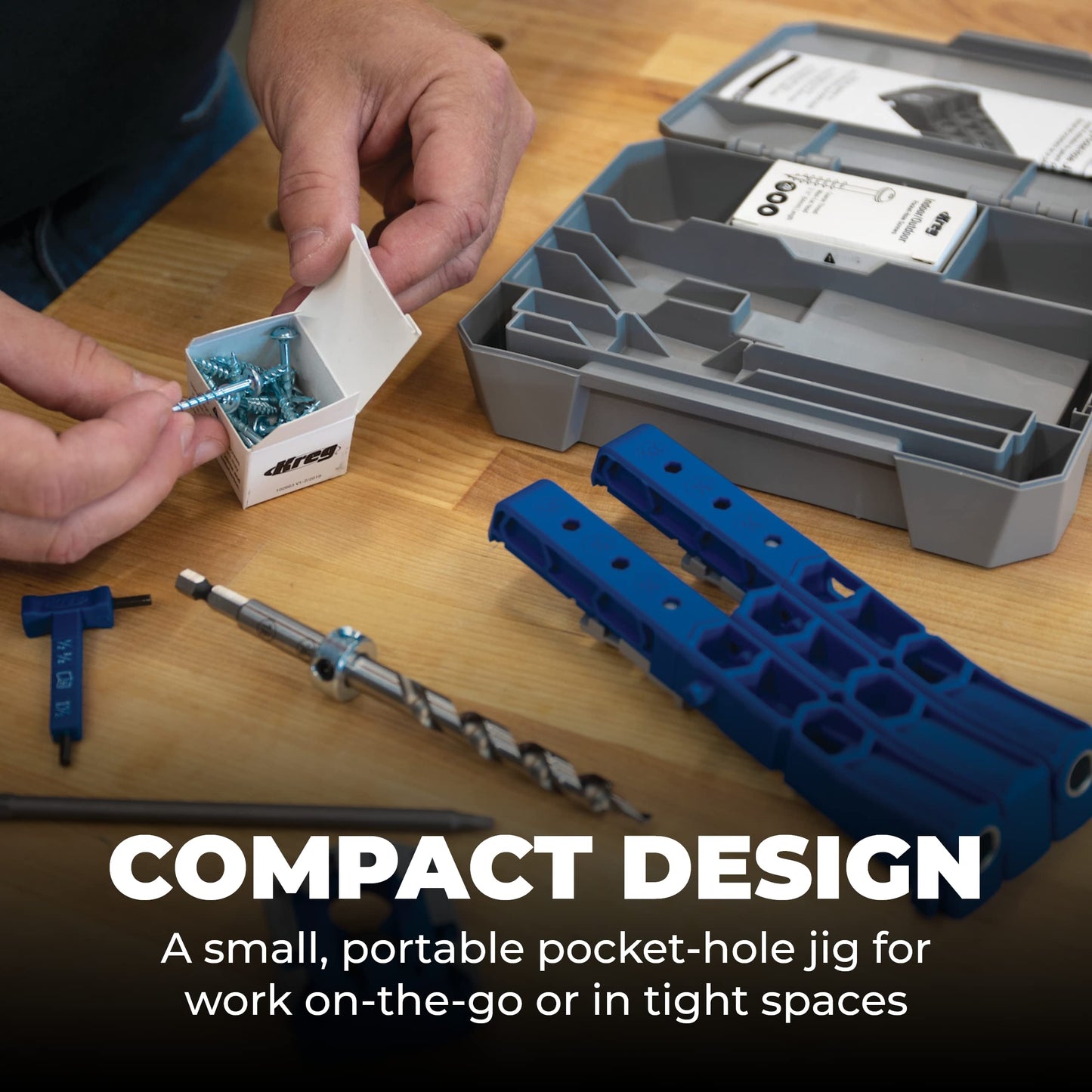 Durable Kreg Pocket-Hole Jig 320 with Classic 2" Face Clamp - Includes Wood Clamps for Woodworking & Tight Spaces - For Materials 1/2" to 1 1/2" - WoodArtSupply