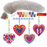 28 Sets Heart Suncatchers for Windows Valentine's Day Suncatcher Craft Kits DIY Window Paint Art Heart Sun Catchers for Classroom Art Craft Mother's Ayhuhra