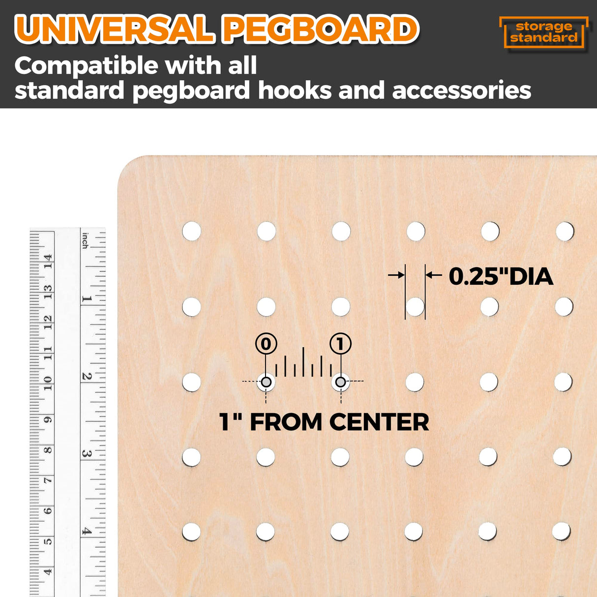 Wooden Pegboard Display Stand Retail Rack - Necklace Holder Earring Display Stands for Selling and Craft Shows - Jewelry, Pin, Stickers & Keychain Storage Standard
