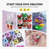 Magicfly Polymer Clay Starter Kit, 45 Colors Oven Bake Clay with 5 Modeling Tools and 40 Jewelry Accessories, Safe and Nontoxic DIY Baking Clay Magicfly