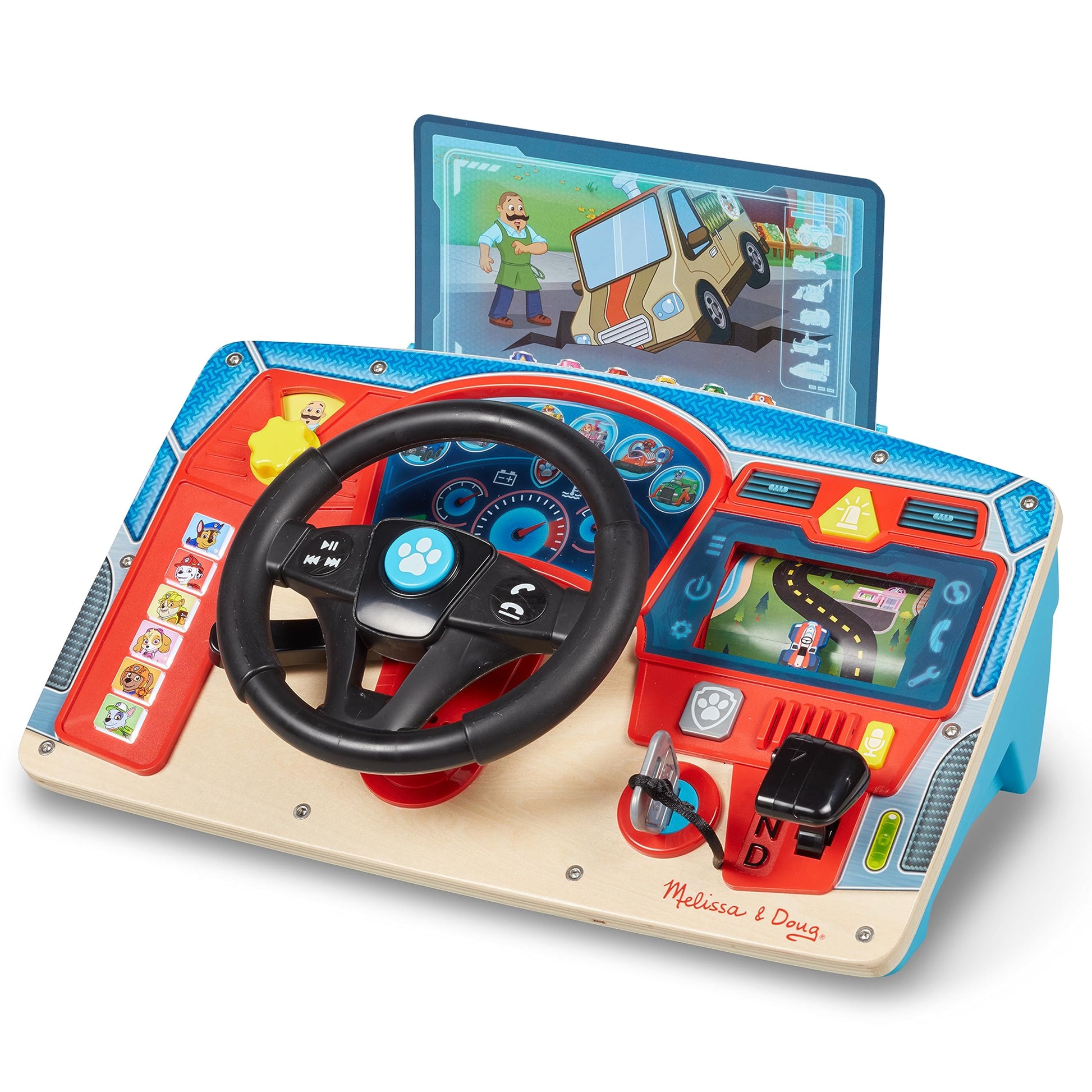 Melissa & Doug PAW Patrol Rescue Mission Wooden Dashboard - Activity Board, Toddler Sensory Toys, Pretend Play Driving Toy For Kids Ages 3+ - WoodArtSupply