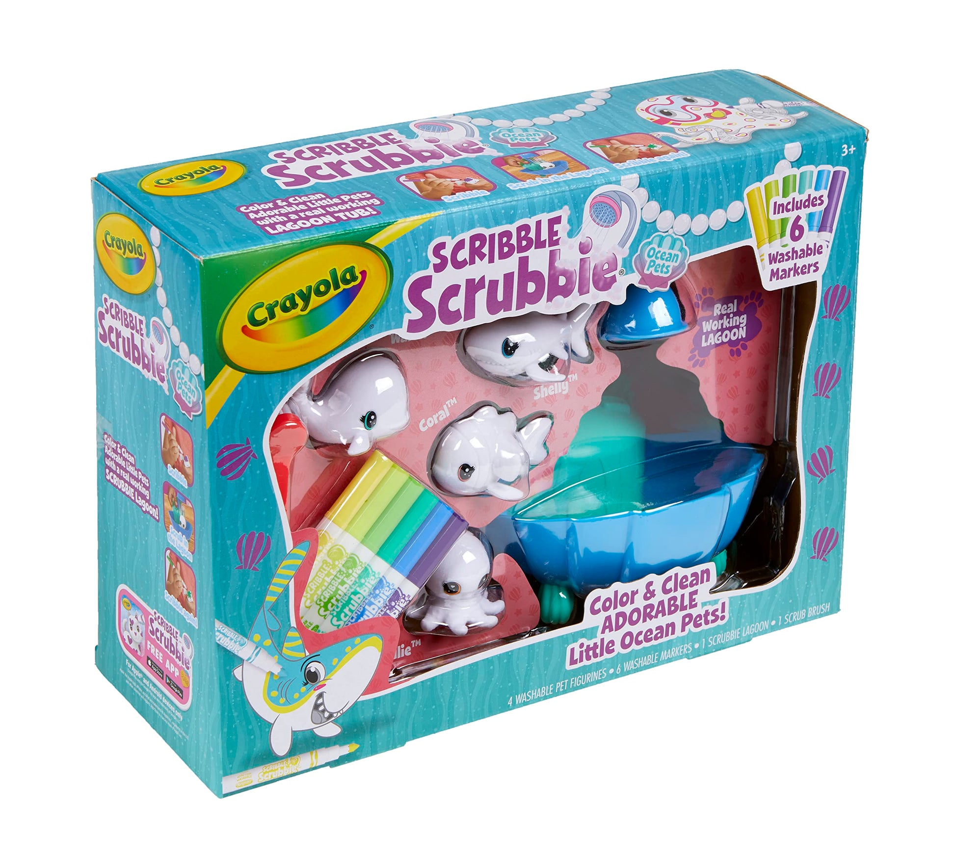 Crayola Scribble Scrubbie Pets Blue Lagoon Playset, Pet Toys For Girls & Boys, Gifts For Kids Ages 3+ - WoodArtSupply