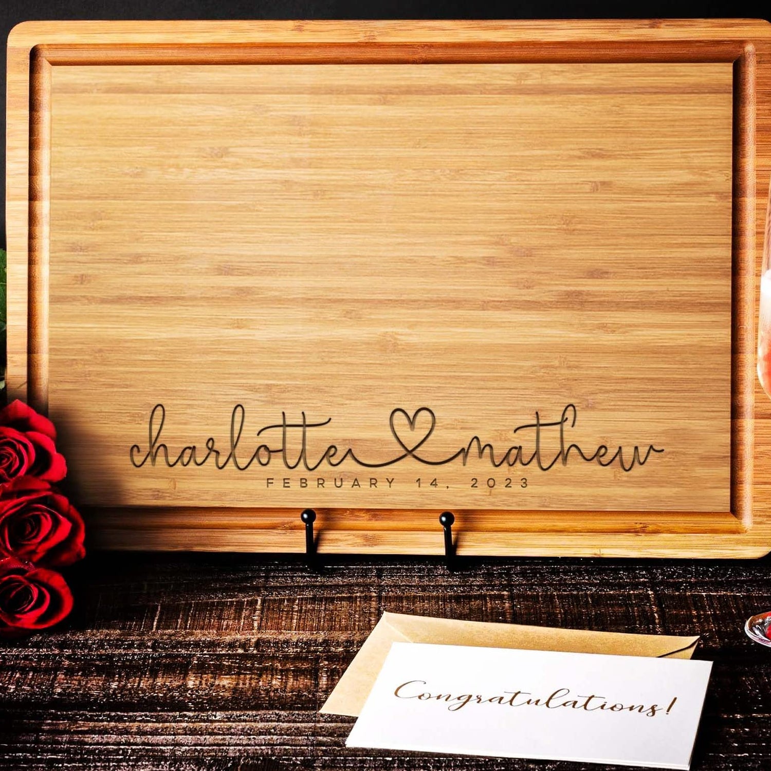 Personalized Wood Engraved Cutting Board - Customized Chopping Block - Unique Present for Wedding, Anniversary, Housewarming, Birthday, Holiday Gift WoodArtSupply