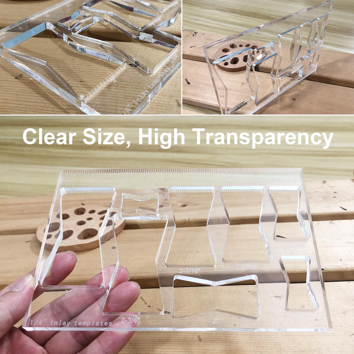 Hecfu 8 in 1 Router Template for Woodworking, Router Jig Bowtie Template, Bowtie Router Template Jig Kit, Butterfly Inlay Template Decorative Hecfu