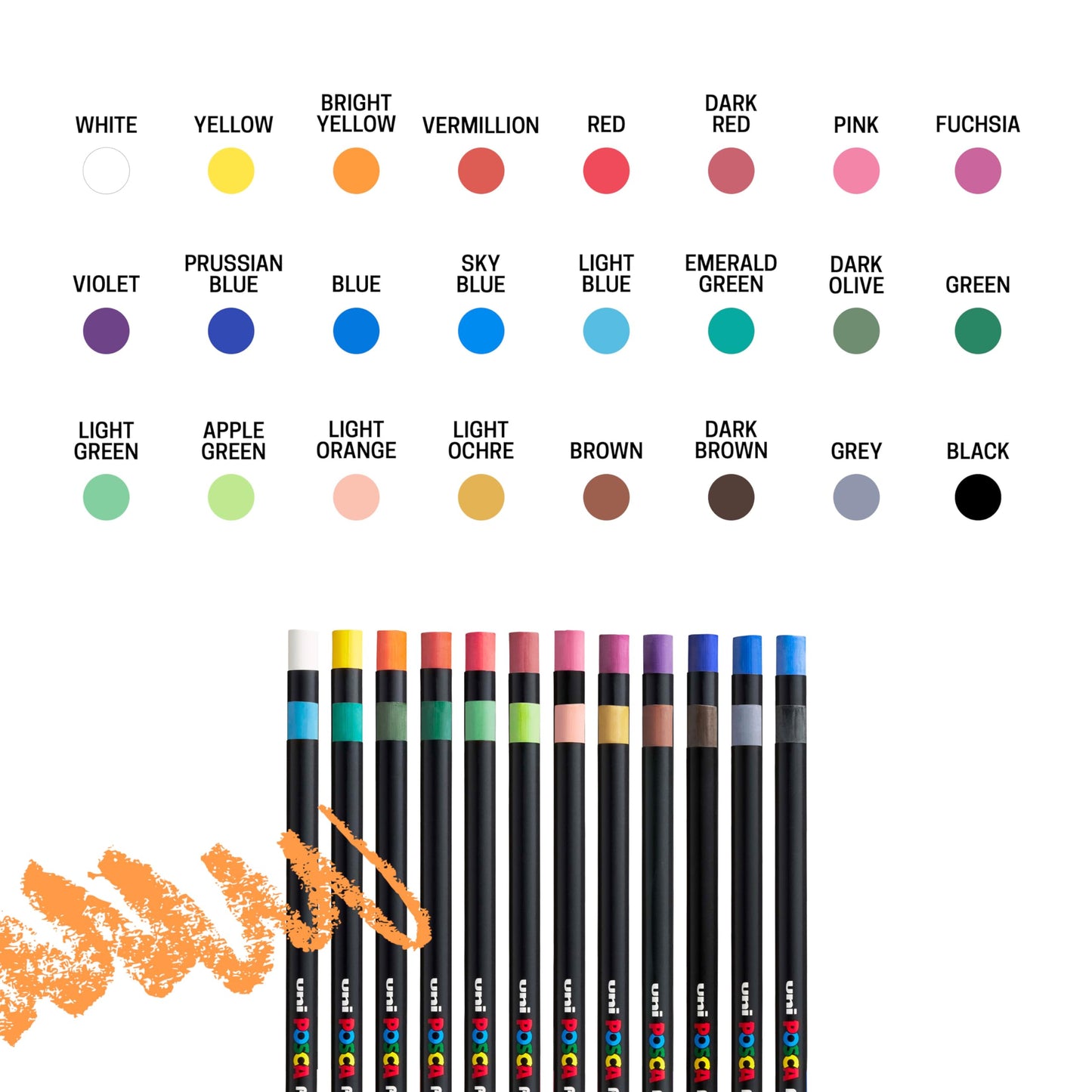 Posca Pastels, Premium Art Set of 24 Wax Pastels, Art Supplies for Home and School | Luxury Crayons for Adults - WoodArtSupply