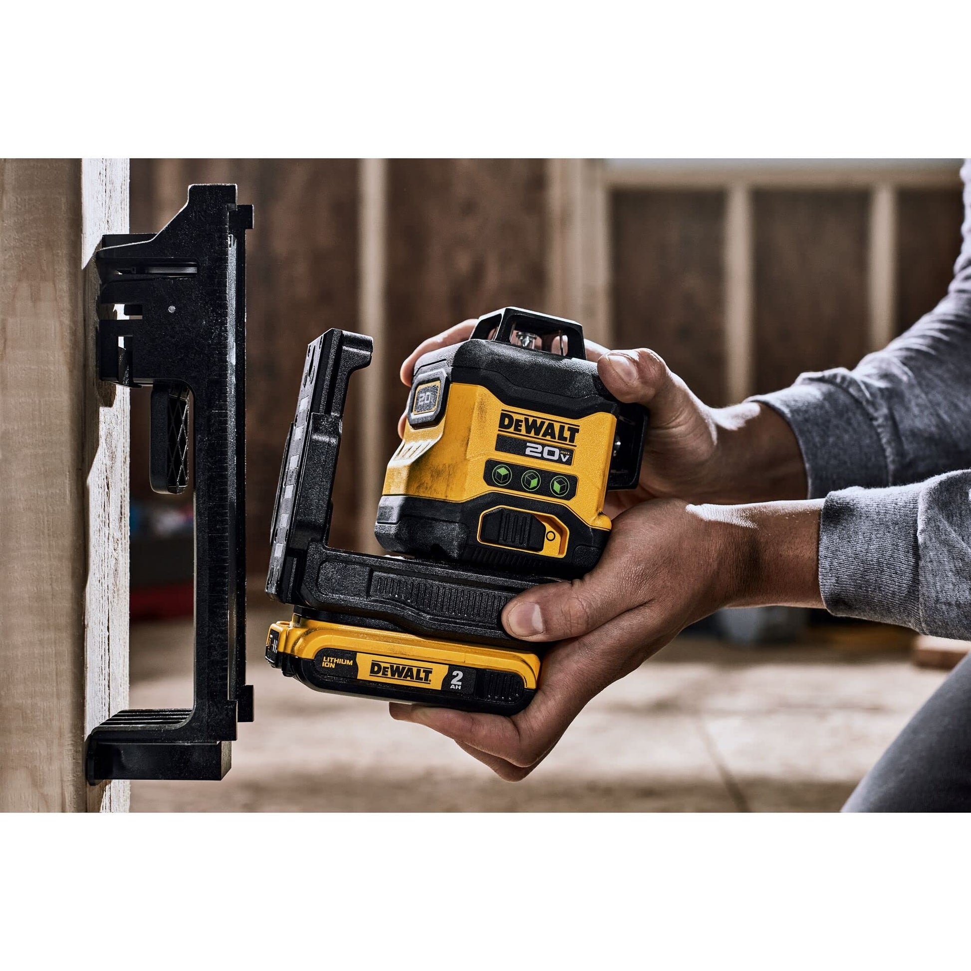 DEWALT 20V MAX Laser Level, Cross Line Laser, 3X360, Green, Bare Tool Only (DCLE34031B),Black - WoodArtSupply