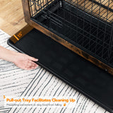 HOOBRO Dog Crate Furniture, Decorative Dog Kennel, Wooden Pet Furniture with Pull-Out Tray, Home and Indoor Use, Double Doors Modern Side End Table HOOBRO