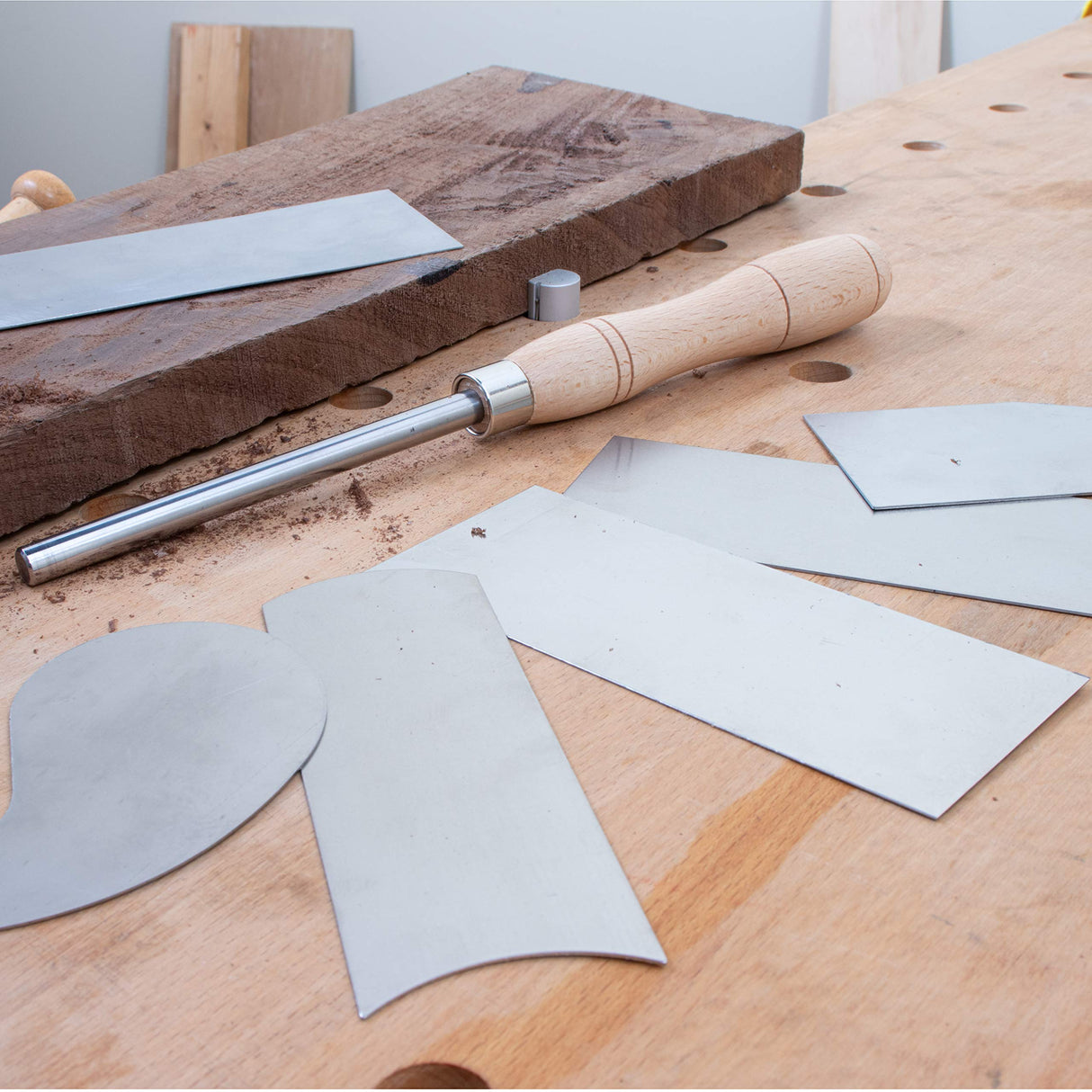 Fulton Scraper Burnisher with 6 Piece Multi-Shaped Scraper Set 3 Rectangle 1 Beveled 1 Curved (Convex and Concave) and 1 Gooseneck Scraper Fulton