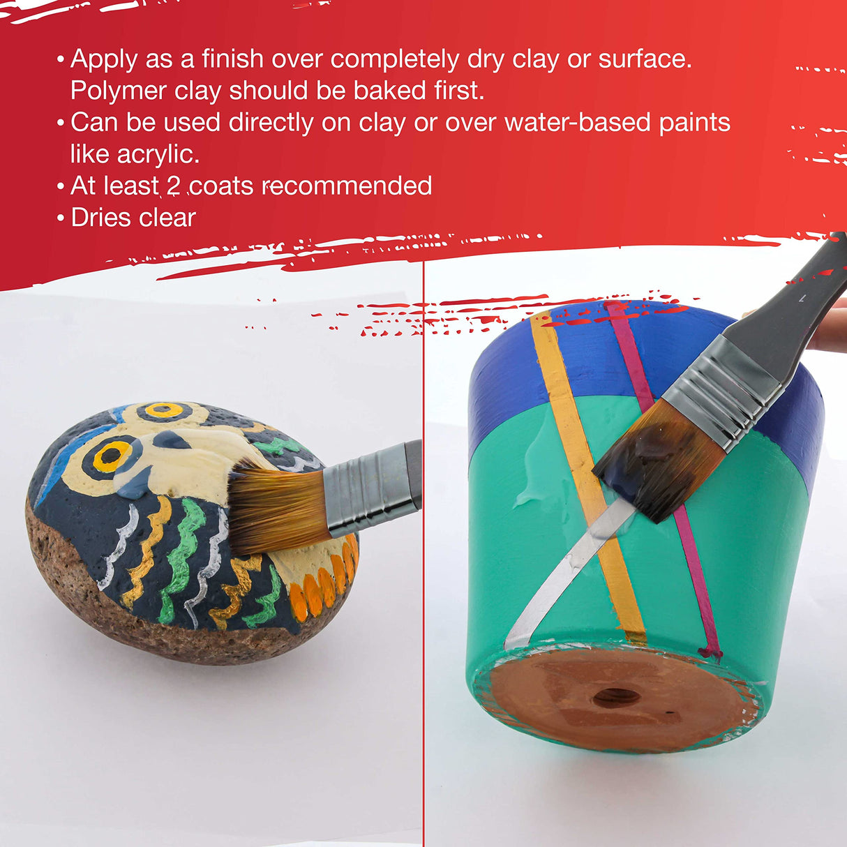 U.S. Art Supply Professional High Gloss Pouring Paint Art Topcoat & Clay Varnish, 16 oz. (Pint) - Clear Permanent Protective Finish for Pouring U.S. Art Supply