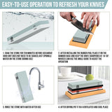 Complete Knife Sharpening Stone Kit - Goodjob Premium Japanese Whetstone Knife Sharpener Tool - Dual Grit 400/1000 3000/8000 Wet stone with Cut goodjob