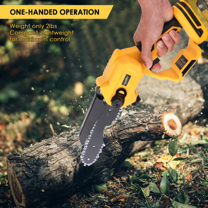 Mellif Cordless Power Chainsaw for Dewalt 20V Max Battery (Battery NOT Included) 6-Inch Hand-held Mini Pruning Saw with Brushless Motor & Replacement