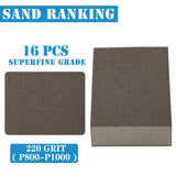 16Pcs 220 Grit Sanding Blocks, Jamiikury Sanding Sponge Washable and Reusable, Wet Dry Sandpaper Sponge for Wood Metal FurniturePaint and Drywall Jamiikury