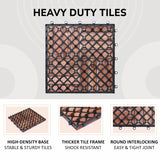 CLOVERHOLM Interlocking Deck Tiles-10PCS Waterproof Acacia Wood Patio Tiles, Easy Snap Flooring Tiles for Indoor and Outdoor,Balcony, Entry, Poolside CLOVERHOLM