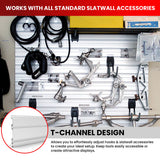 DLDIRECT DiamondLife Aluminum Slatwall Panel Garage Wall Organizer Heavy Duty Wall Mounted Slat Wall Rack, Interlocking Paneling for Garage Wall Slat DLDIRECT