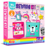 KRAFUN My First Sewing Kit for Beginner Kids Arts & Crafts, 6 Easy DIY Projects of Stuffed Animal Dolls and Plush Pillow Craft, Instructions & Felt, KRAFUN