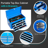 INTERGREAT Blue Tool Chest, 5-Drawer Rolling Tool Chest with Detachable Top Tool Box, Tool Chest with Universal Lockable Wheels, Metal Tool Cart for INTERGREAT