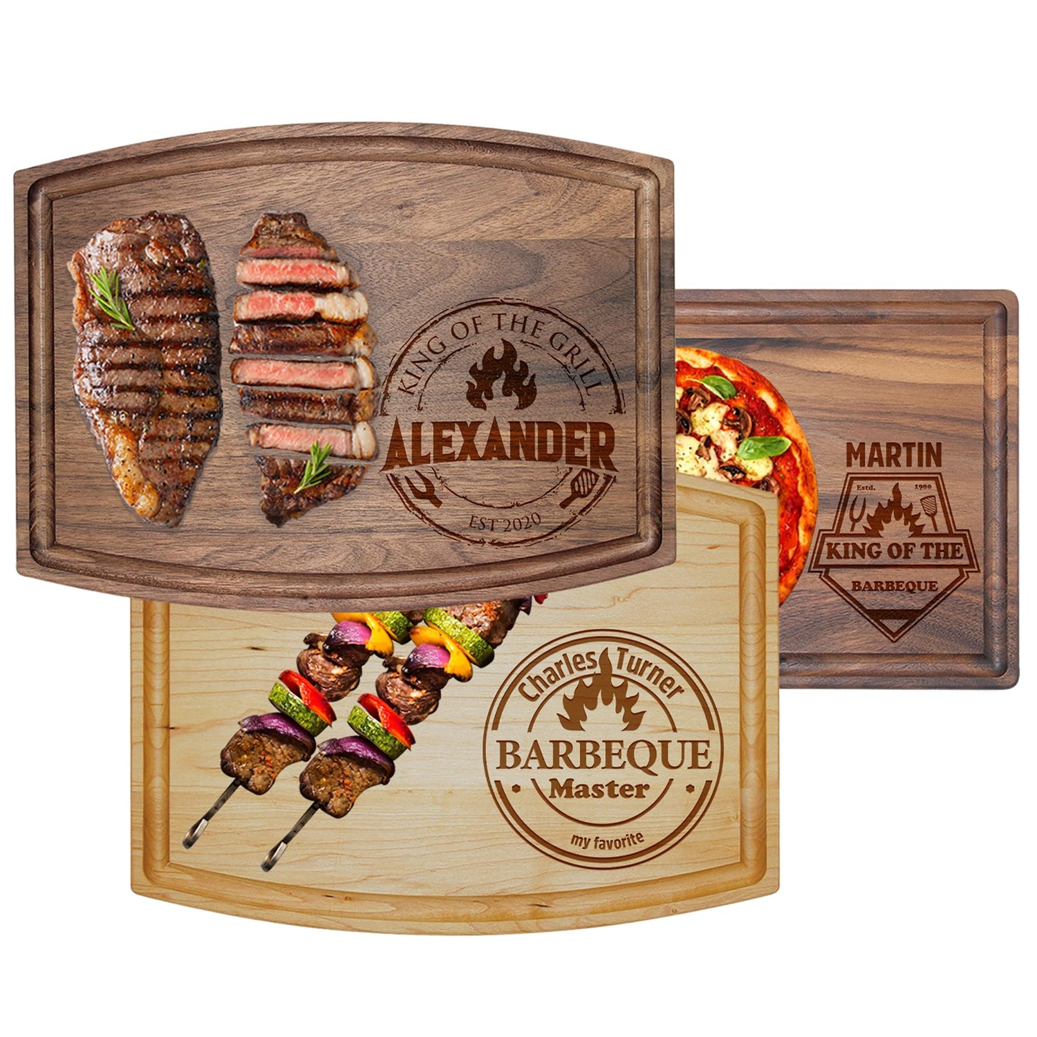 Barika Custom Engraved Wood Cutting Board for Men - Unique Gift Idea for Dad, Grandpa, Husband, Son, Him - Best Customized Fathers Day, Bbq, Grilling Barika