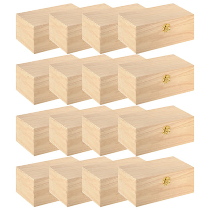 8.4” Unfinished Wooden Box by Make Market - Ready-to-Decorate Wood Box for Trinkets, Coins, Jewlery, Valuables - Bulk 12 Pack