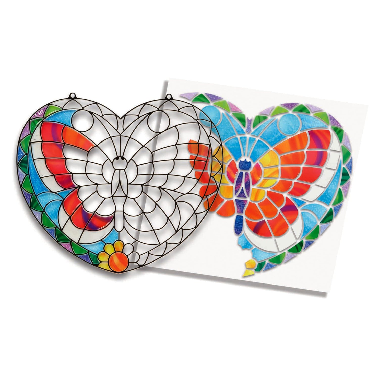 Melissa & Doug Stained Glass Made Easy Activity Kit: Butterfly - 140+ Stickers - Kids Sticker Stained Glass Craft Kit; Sun Catchers For Kids Ages 5+ Melissa & Doug