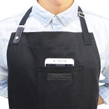 DingSay Trendy Black Cotton Kitchen Apron, Mens Womens Professional Cooking Bib Apron for Chef Grill BBQ, with Pockets Towel Loop and Adjustable Neck DingSay Trendy