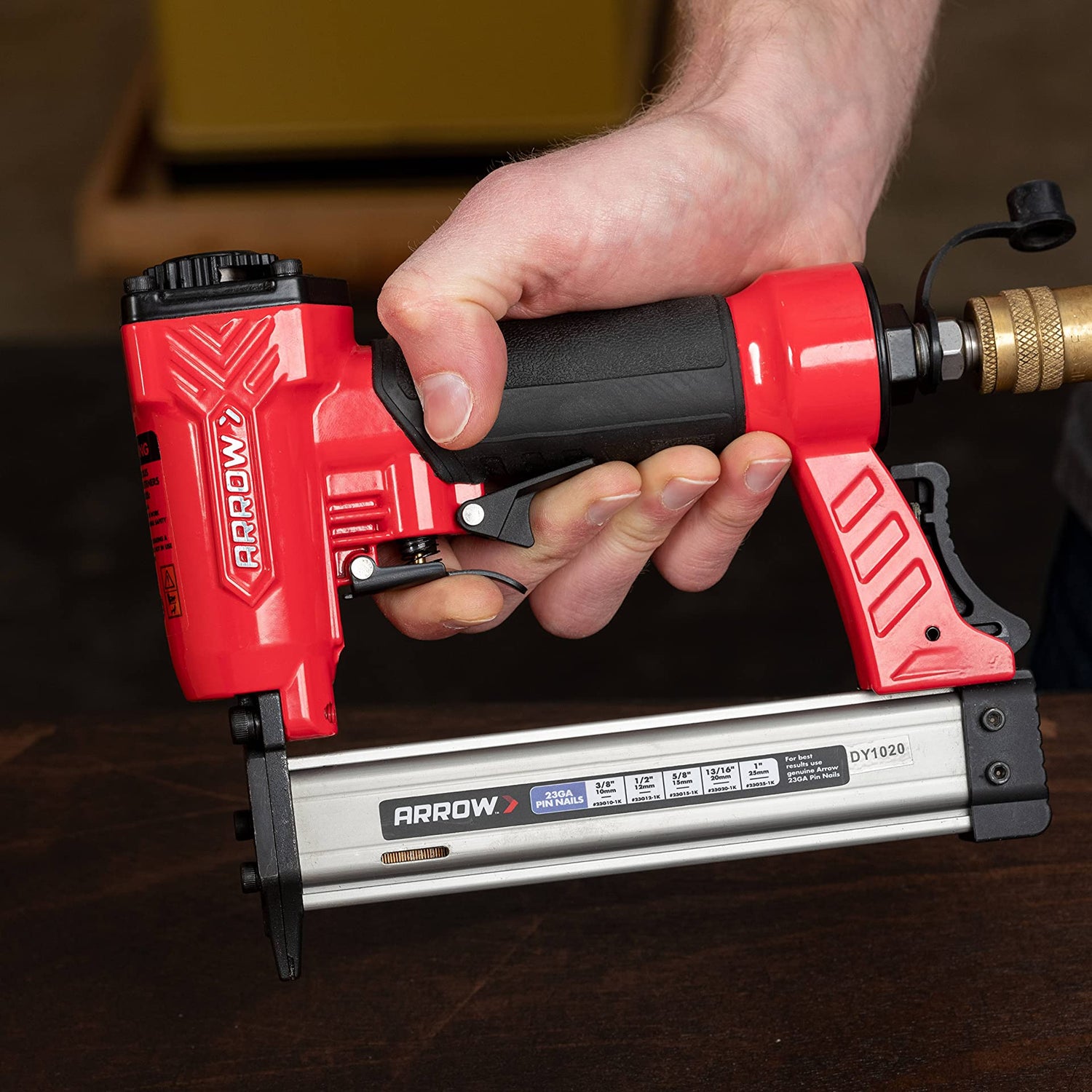 Arrow PT23G 23 Gauge Compact Pneumatic Pin Nail Gun, Oil-Free, Fits 3/8”, 1/2”, 5/8”, 13/16” and 1” Nails Arrow Fastener