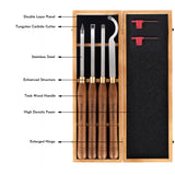 IMOTECHOM 4-Pieces Carbide Tipped Woodturning Tools Lathe Chisel Set with Stainless Steel Blade, Wooden Box IMOTECHOM