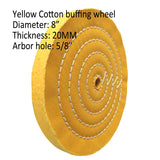 PURUI 8" Buffing Polishing Wheel-Coarse (42PLY) Medium(60PLY) Fine(40PLY) with 5/8" Arbor Hole -Brown,Blue,Red Rouge Polishing Compounds for Bench PR PURUI