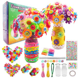 Crafts for Girls Ages 6-10 Make Your Own Flower Bouquet with Buttons and Felt Flowers, Vase Art and Craft for Children - DIY Activity Christmas 7july