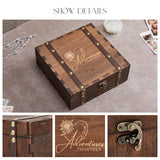 AW BRIDAL Memory Box for Keepsakes Wedding Keepsake Box Engraved Wood Box with Lid Bridal Shower Gift Wedding Engagement Gifts for Couples AW BRIDAL