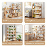 OSCHF Modern Oak 3-Tier Wooden Open Bookcase with Sturdy Solid Wood Frame OSCHF