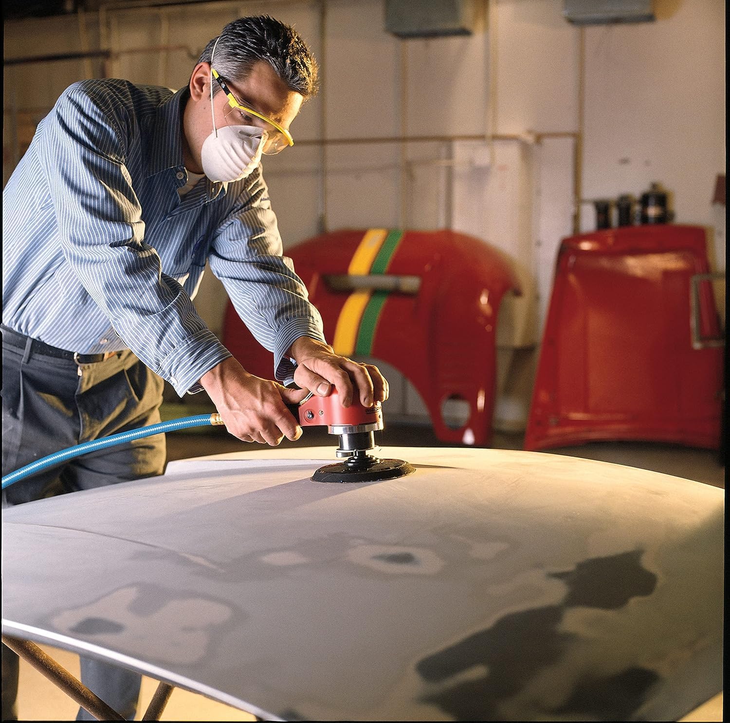 Ingersoll Rand 311A 6” Orbital Air Dual-Action Quiet Sander, Heavy Duty, 10,000 RPM, Low Vibration, Swivel Free Finish, Adjustable Built-In Regulator Ingersoll Rand