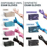 FifthPulse Black Vinyl Disposable Gloves Large 50 Pack - Latex Free, Powder Free Medical Exam Gloves - Surgical, Home, Cleaning, and Food Gloves - 3 FifthPulse