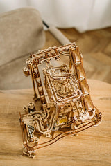 Wood Trick Wooden Marble Run Spiral Wooden 3D Puzzles for Adults and Kids to Build - 13x13 - Electric Driven - Roller Coaster Mechanical Wooden Model Wood Trick