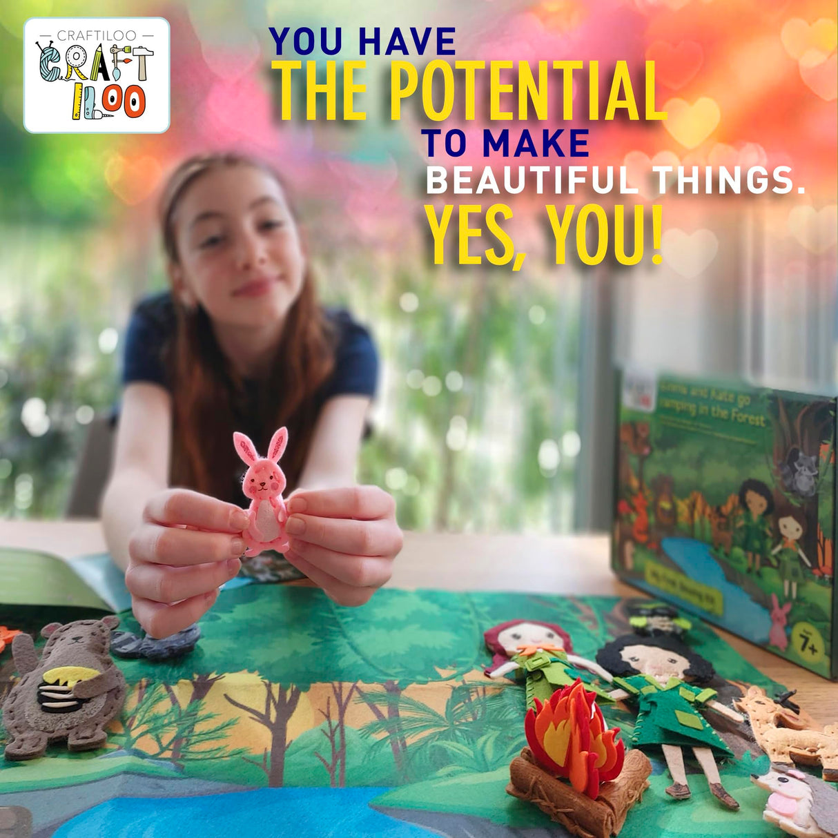 CRAFTILOO Woodland Sewing Kit for Kids, Fun and Educational Fairytale Craft Set for Boys and Girls Age 7-12, Sew Your Own Felt Forest Animal Craft CRAFTILOO