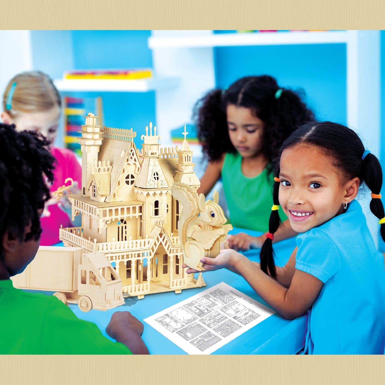 Puzzled 3D Puzzle Semi Truck Wood Craft Construction Model Kit, Fun Unique & Educational DIY Wooden Toy Assemble Model Unfinished Crafting Hobby Puzzled