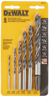 DEWALT Drill Bit Set, Brad Point, 6-Piece (DW1720) , Black DEWALT