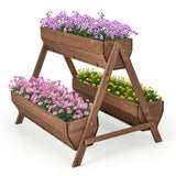 CLEEMAN Vertical Raised Garden Bed, Tiered Wooden Flower Bed with 3 Planter Boxes and 6 Drainage Holes for Vegetable, Flower, Fruit, Indoor Outdoor CLEEMAN