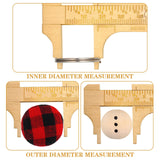 2 Pcs Brass Vernier Caliper Pocket Caliper Handy Caliper Measuring Mini Tool Double Scale Sliding Gauge Metal Pocket Ruler for Bead Wire Jewels Rings Konohan