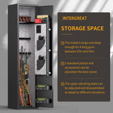 INTERGREAT Fingerprint Rifle Gun Safe, 4-10 Gun Safes for Home Rifle and Pistols, Quick Access Rifle Safe for Pistols and Shotguns, Gun Locker with 3 INTERGREAT