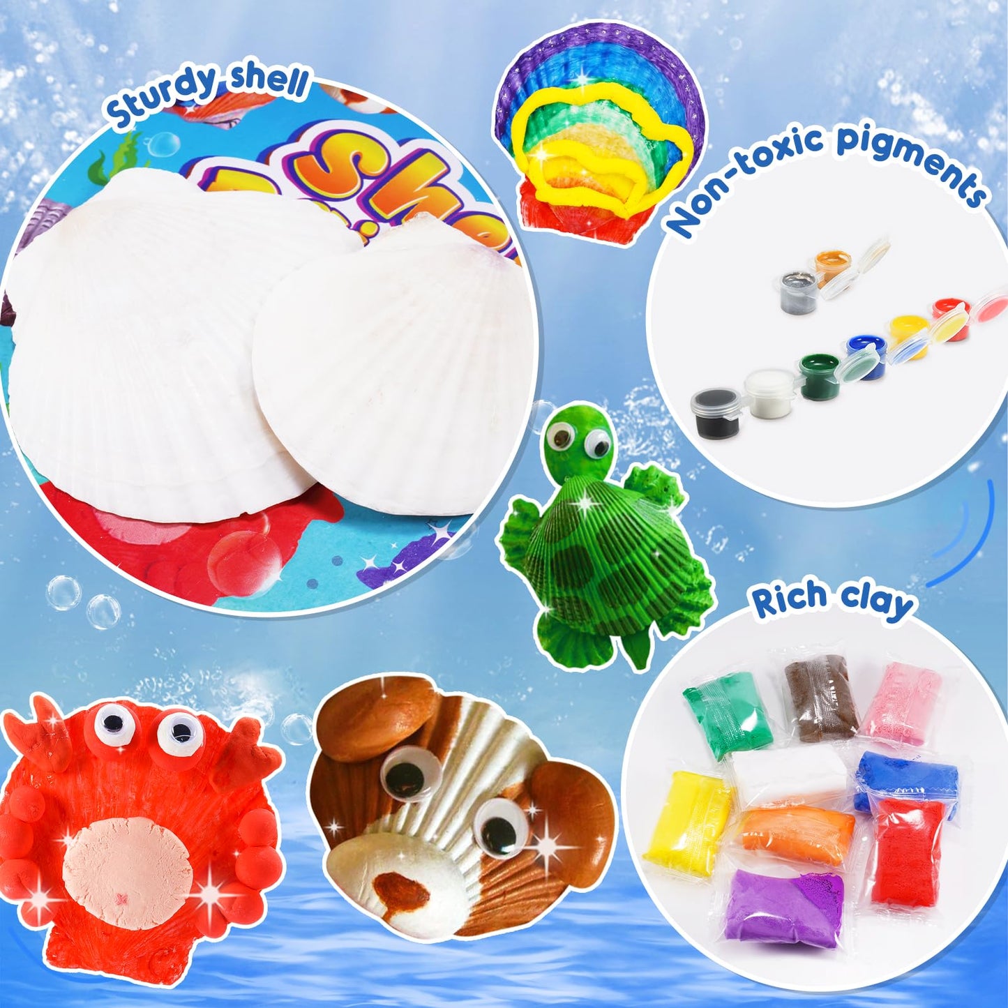 WethCorp Arts and Crafts for Kids Ages 3-9, Sea Shell Painting Kits for Kids Toys for 3 4 5 6 7 8 9 Year Old Boys Girls Kids Fun Activities Idea