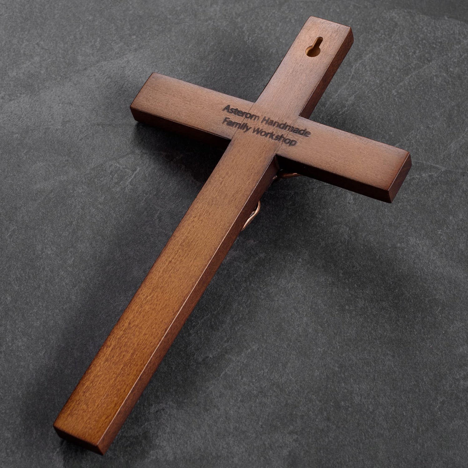 Asterom Crucifix Wall Cross - Handmade Wood Cross Wall Decor - Catholic Crucifix - 12 Inch Asterom