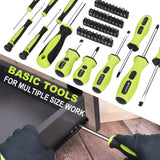 FASTPRO 220-Piece Home Tool Set, Household Repairing Tool Kit, with 12-Inch Wide Mouth Open Storage Tool Bag, Green FASTPRO