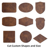 5 Large Pieces Laser Engraving Leatherette Patches,Heat Press Faux Leather Sheets,Blank Chestnut Brown Leather Patches with Adhesive Iron-on for Cut TWIG