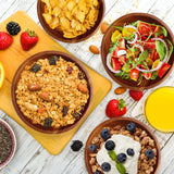 AIDEA Acacia Wooden Serving Bowls, 7 Inch Set of 4 for Salad, Soup, Noodle and More AIDEA