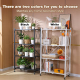 Heavy-Duty JOYBOS 4-Tier Foldable Metal Storage Rack with Wheels - No Assembly Required JOYBOS