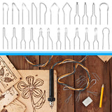 23 Pieces Pyrography Tips Replacement Wood Burning Tips Pyrography Wire Pen Nibs Wood Burning Wire Nibs for High Impedance Pyrography Machine Outus